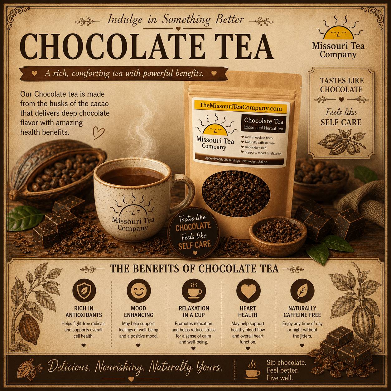 Chocolate Tea | Cacao Husk Herbal Tea | Missouri Tea Company – The ...