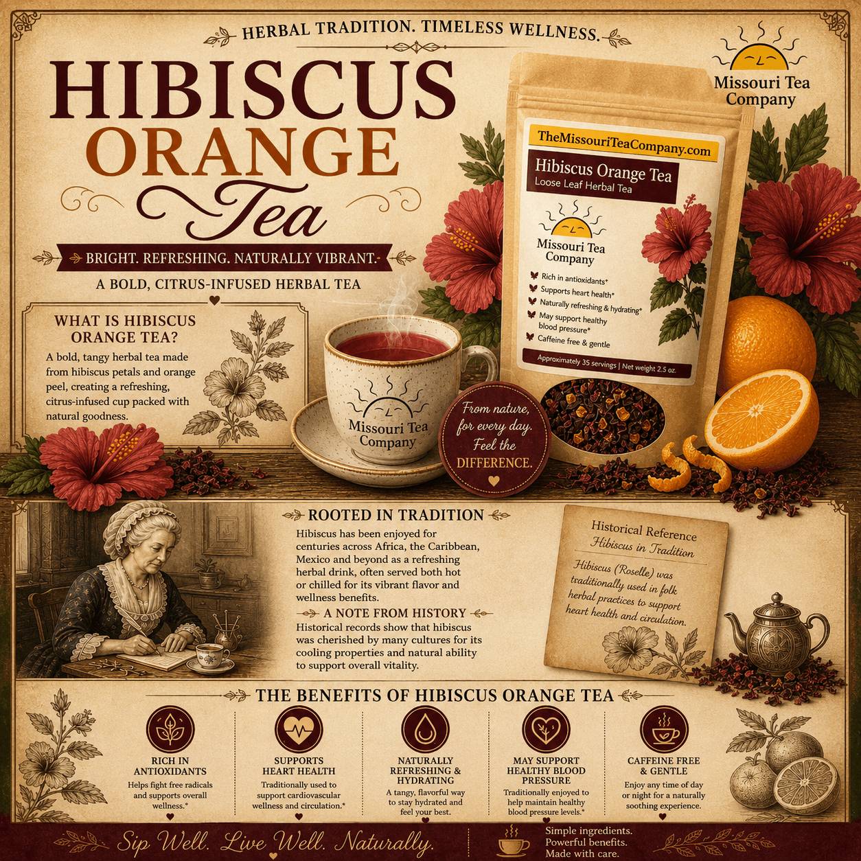 Hibiscus Orange Herbal Tea | Missouri Tea Company – The Missouri Tea ...
