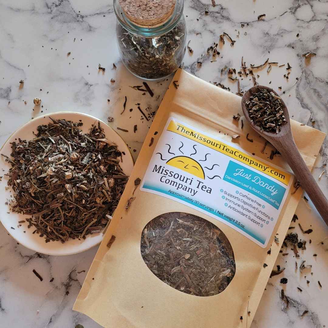 Tea Mo Using Just Dandy Dandelion Herbal Tea | Root and Leaf Blend | Missouri Tea C ...